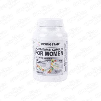 Комплекс витаминно-минеральный Risingstar для женщин 60шт vplab витаминно минеральный комплекс для женщин каплеты 90 шт