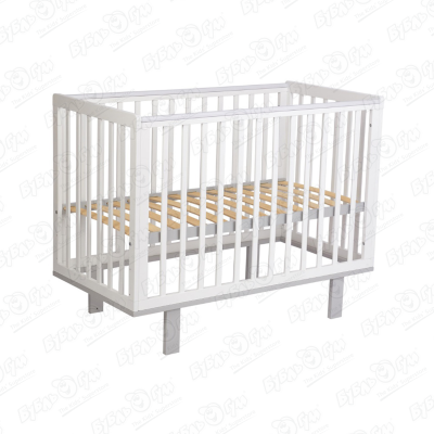 цена Кровать Polini Kids Simple классическая белая 340 60х120см