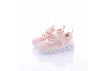 Кроссовки Pasito на липучке подошва с огоньками нежно-розовые - фото 360