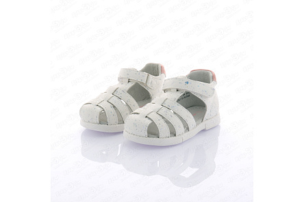 Сандалии Pasito на липучке с блестящим декором розово-белые - фото 360 Сандалии Pasito на липучке с блестящим декором розово-белые - фото 360