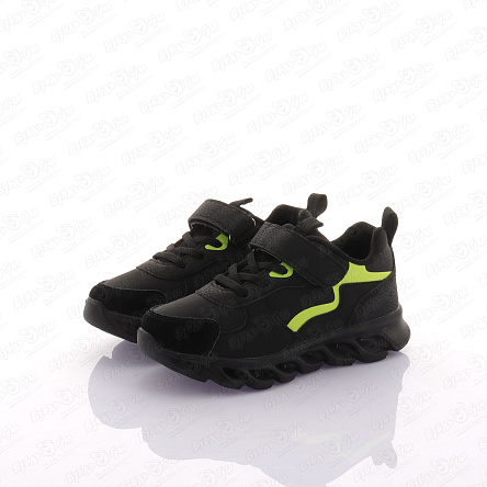 Кроссовки Pasito с салатовыми вставками подошва с огоньками черные - фото 360