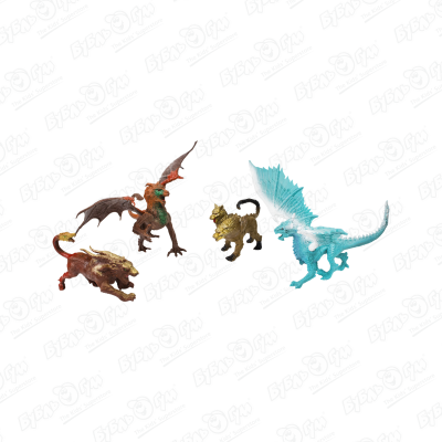 Набор фигурок «Фантастические животные: драконы и церберы» 4 шт