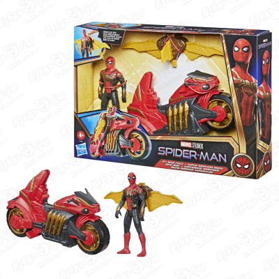 цена Игровой набор фигурка «Человек паук на мотоцикле»