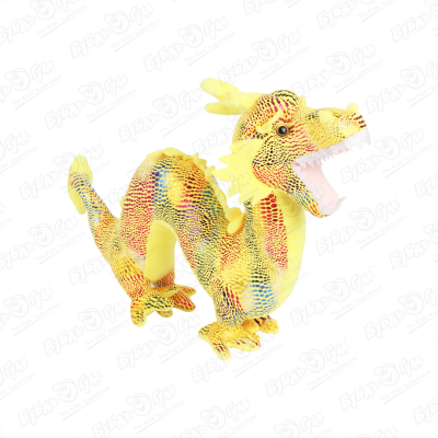 Игрушка мягкая Китайский дракон желтый 36см