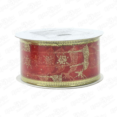Лента новогодняя красная прозрачная в ассортименте свеча kaemingk новогодняя декоративная 10 см красная в ассортименте