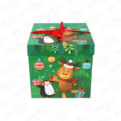 Коробка подарочная новогодняя 22смх22смх22см в ассортименте коробка стм новогодняя подарочная