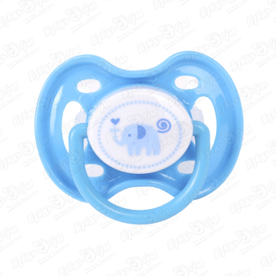 Пустышка babyland силиконовая ортодонтическая с колпачком голубая с 0мес