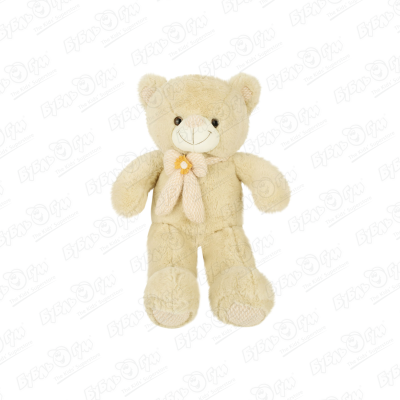 Игрушка мягкая Медвежонок бело-желтый 30см мягкая игрушка медвежонок 30см