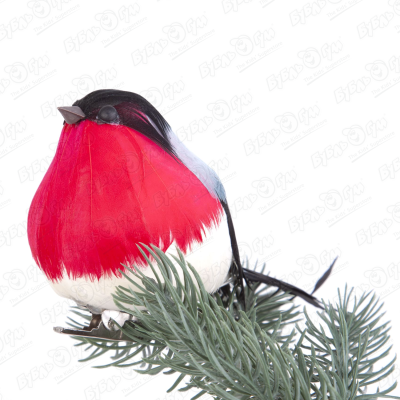 Украшение новогоднее «Снегирь с перьями» на прищепке украшение новогоднее цветок на прищепке красное