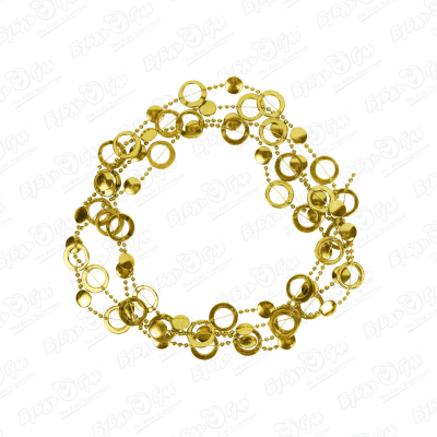 Украшение новогоднее бусы-кольца золотое 2,7м украшение новогоднее цветок на прищепке золотое малое