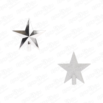 Украшение елочное наконечник звезда серебряная 20см в ассортименте украшение елочное наконечник звезда красная 20см в ассортименте