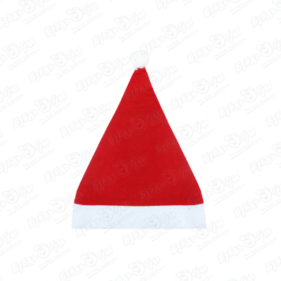 Колпак новогодний с помпоном красный колпак классический хлопок с помпоном размер 54 60 красный белый