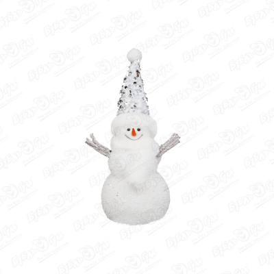Украшение новогоднее «Блестящий снеговик» 25см цена и фото