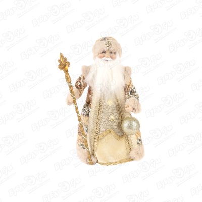 новогодние украшения maxitoys дед мороз в клетчатом кафтане 32 см Декор фигура Дед Мороз в золотом кафтане 42см