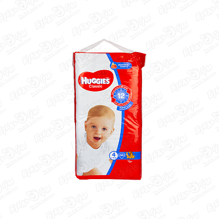 Подгузники HUGGIES Classic 4 7-18кг 68шт 