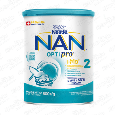 Смесь Nestle NAN OPTIPRO 2 молочная 800г с 6мес БЗМЖ смесь молочная nan 2 optipro 800г