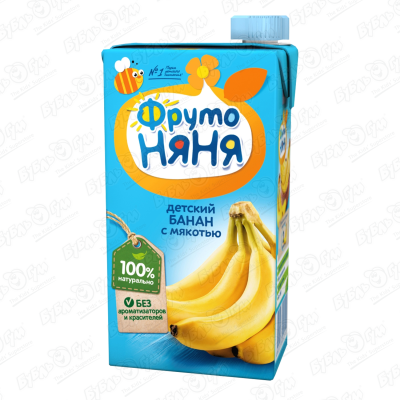 Сок ФрутоНяня банан с мякотью 500мл с 3лет