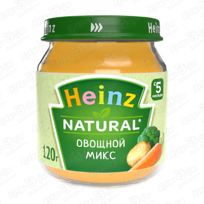 Пюре Heinz Natural овощной микс 120г с 5мес