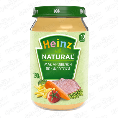 Пюре Heinz Natural макароны по-флотски 190г с 10мес макароны по флотски сытоедов 300 г