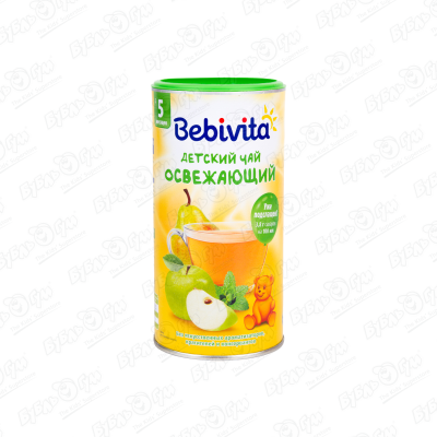 Чай Bebivita освежающий яблоко-груша-мелисса 200г с 5мес чай детский освежающий bebivita с 5 месяцев 200 г