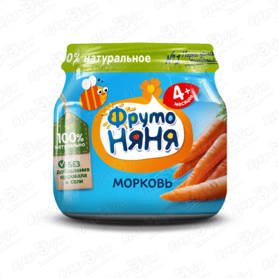 цена Пюре ФрутоНяня морковь 80г с 4мес