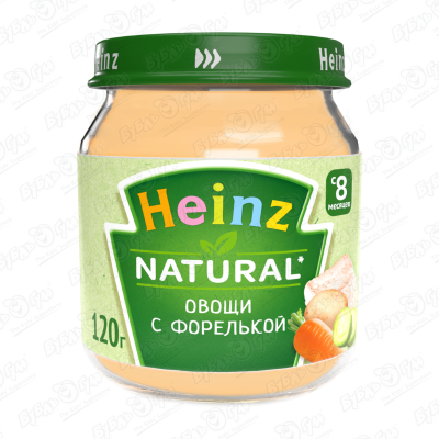 Пюре Heinz овощи-форель 120г с 8мес цена и фото