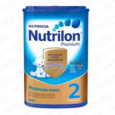 Смесь Nutricia Nutrilon Premium 2 молочная 800г с 6мес БЗМЖ