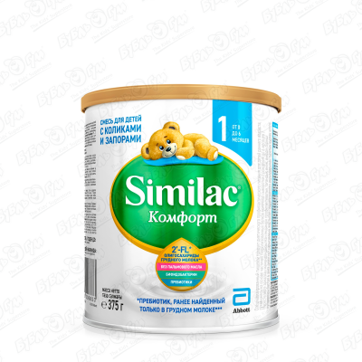 Смесь Similac Комфорт 1 с пребиотиками 375г с 0-6 мес БЗМЖ смесь нэнни 1 с пребиотиками 0 6 мес 800 г