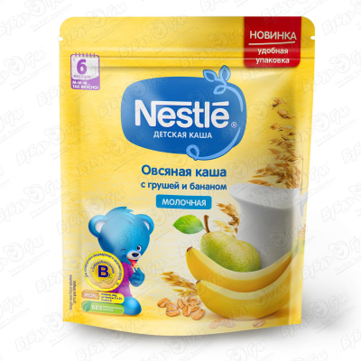 Каша Nestle молочная овсяная груша-банан 220г с 6мес БЗМЖ