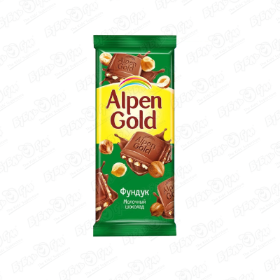 Шоколад Alpen Gold Дробленный фундук 85г букет из шоколада alpen gold орео
