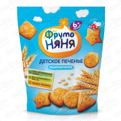 Печенье ФрутоНяня пшеничное 120г с 6мес цена и фото