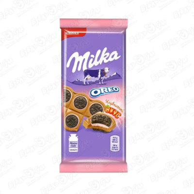 Шоколад Milka OREO клубника 92г шоколад milka с печеньем oreo 100 г