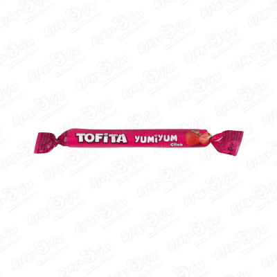 Конфета жевательная TOFITA клубника 6г конфета жевательная жевамба super tatoo клубника 10 г