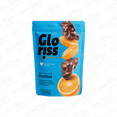 Конфеты Gloriss Duettos молочный шоколад-арахис-цедра-злаки-масло апельсина 180г