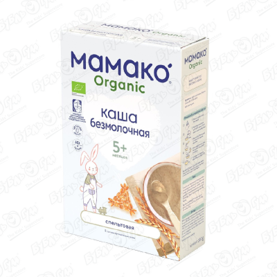 Каша МАМАКО Organic безмолочная спельтовая 200г с 5мес мамако органик каша гречневая безмолочная 200г