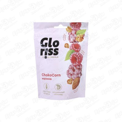 Конфеты Gloriss ChokoCorn малина-миндаль-гранола 90г конфеты глазированные gloriss chokocorn вишня 90 г