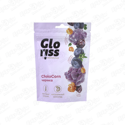 конфеты глазированные gloriss chokocorn черника 90 г Конфеты Gloriss ChokoCorn черника-изюм-гранола 90г