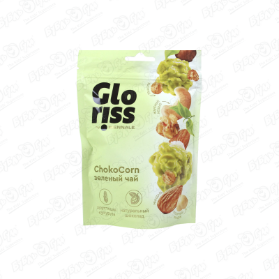 конфеты глазированные gloriss chokocorn черника 90 г Конфеты Gloriss ChokoCorn зеленый чай-фундук-миндаль-кешью 90г