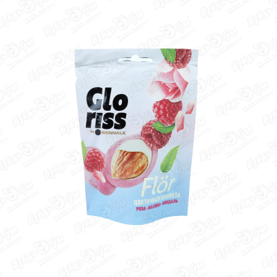 Конфеты Gloriss Flor малина-роза-миндаль 65г миндаль в белой шоколадной глазури gloriss flor черника лаванда