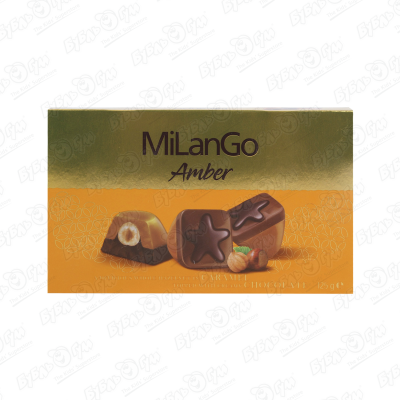 Конфеты solen MilanGo Amber с фундуком и карамелью 125г