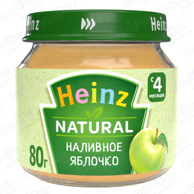 Пюре Heinz наливное яблочко 80г с 4мес пюре фруктовое heinz natural наливное яблочко с 4 месяцев 90 г