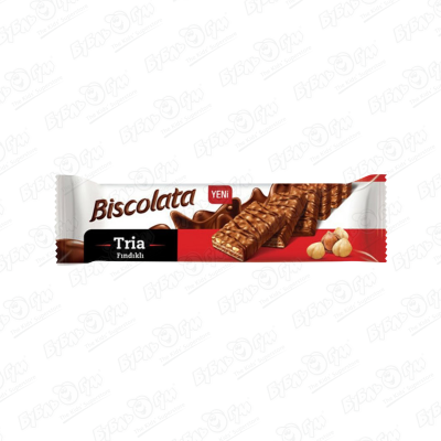 Вафли Biscolata Tria с орехом 100г вафли с ореховой начинкой biscolata tria 100гр