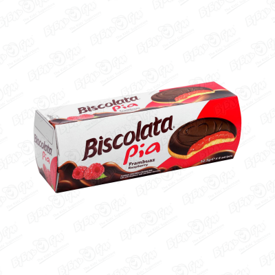 Печенье Biscolata pia темный шоколад-малина 100г