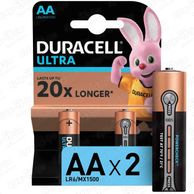 Батарейки Duracell Ultra AA 2 шт батарейки duracell ultra power aa 1 5в 2 шт
