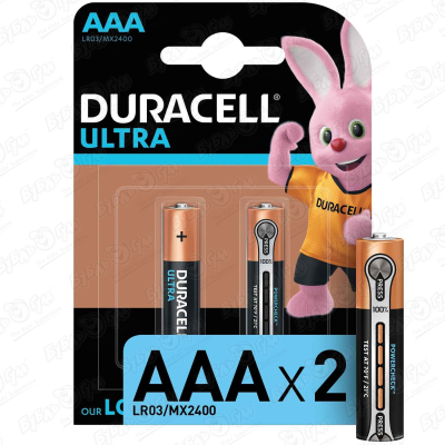 Батарейки Duracell Ultra Power AAA 2 шт батарея duracell ultra power aа lr6 4шт