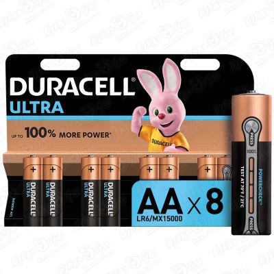 Батарейки Duracell Ultra AA 8 шт батарейки комплект 8 шт duracell basic aa lr06 15а алкалиновые пальчиковые блистер 450431