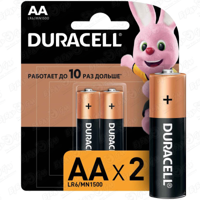 Батарейки Duracell AA 2 шт цена и фото