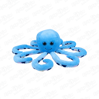 Игрушка мягкая осьминог голубой 37см