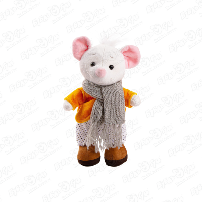 Игрушка мягкая «Мышонок» в сером шарфе мягкая игрушка кролик в шарфе