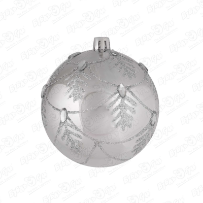 Украшение елочное шар серебряный с рисунком капли и ветки 8см украшение елочное шар с рисунком снежинка синий 8см